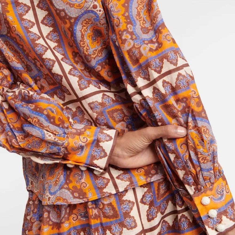 🆕 Zimmermann Halcyon paisley printed cotton shirt NWT - Picture 3 of 10